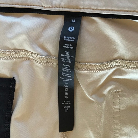 NEW LULULEMON KHAKI ABC CLASSIC-FIT 5 POCKET 34 x 28 - Picture 8 of 16